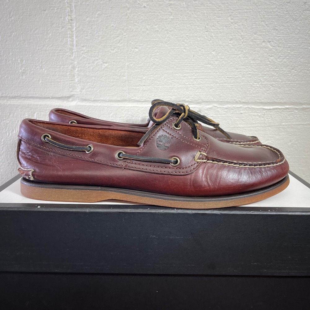 Timberland Classic 2 Eye 25077 Brown Leather Boat Shoes Men's Size 10.5 US